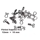 Párizsi kapocs 4-es méret (12+10 mm) (100 pár/doboz)   (nagy)