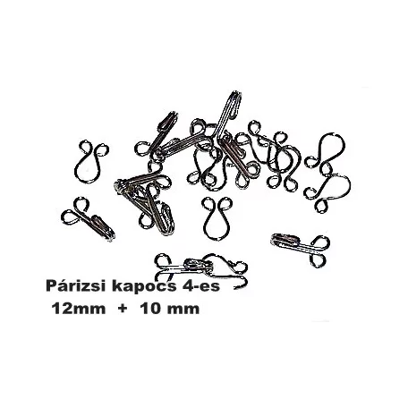 Párizsi kapocs 4-es méret (12+10 mm) (100 pár/doboz)   (nagy)