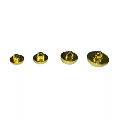 Pitykegomb műanyag 15 mm ( 24-es) sárga arany, rosegold, ezüst színben  (25 db/ csomag)