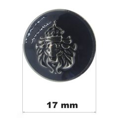   Díszgomb 17 mm koronás oroszlán motívummal, fém gomb. (6 db-tól)