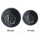 Díszgomb 17 mm koronás oroszlán motívummal, fém gomb. (6 db-tól)