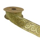 Szalag arany-arany inda mintás 32 mm. 10 méter/orsó Fantastic Jacquard