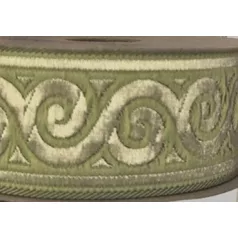   Szalag arany-zöld inda mintás 32 mm. 10 méter/orsó Fantastic Jacquard