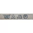 Szövött szalag virágos bordűr 32 mm széles, fehér alapon rózsaszín, rombusz széllel. 25 méteres