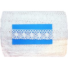 Pamut csipke szél, szemes,  fehér, 35 mm, ( 10 méter) 