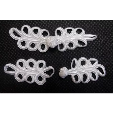 Kész paszomány gombolás 13  cm, fehér színben 2 db - tól