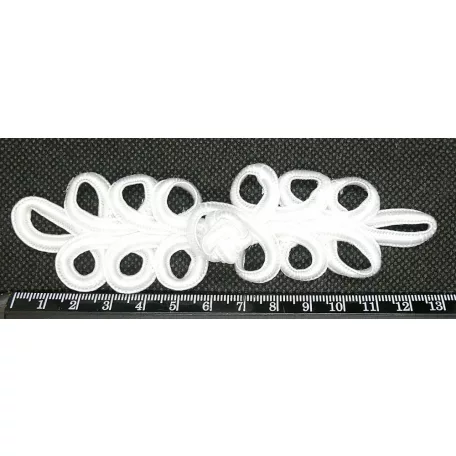 Kész paszomány gombolás 13  cm, fehér színben 2 db - tól