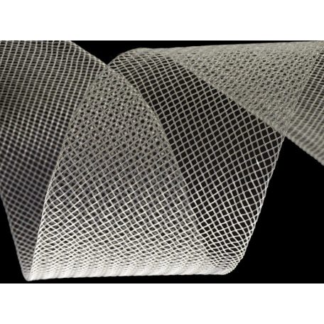 Lószőr szalag 100 mm, kemény tartású ruha merevítő, fehér színű.  (25 méteres)