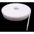 Kétoldalas tépőzár, kötegelő, 20 mm x 5 méter. Fehér színben. (Kis kiszerelés)