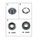 Baby patent 10,5 mm, karika fejjel, géppel beüthető, ezüst színű,  (100 szett/csomag)