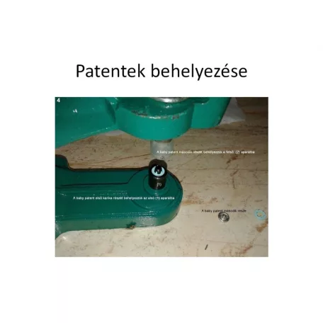 Baby patent 10,5 mm, karika fejjel, géppel beüthető, ezüst színű,  (100 szett/csomag)
