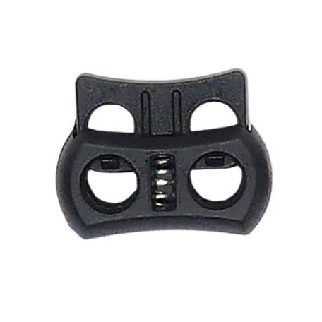 Zsinór szabályozó malacka 20x15x7 mm kicsi fekete, könnyített. (50 db/cs)