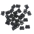 Zsinór szabályozó malacka 20x15x7 mm kicsi fekete, könnyített. (50 db/cs)