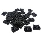 Zsinór szabályozó malacka 20x15x7 mm kicsi fekete, könnyített. (50 db/cs)