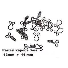 Párizsi kapocs 3 -as méret (13+11 mm)  (100 pár/doboz)  