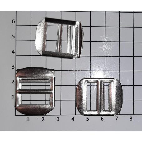 Mellény vagy nadrágcsat bújtató  20 mm fém, ezüst színű. 25 db/cs