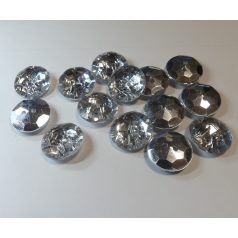   Akril gomb, strassz hatású 22 mm -es (34-es)  gomb csiszolt műanyag, kétlyukú átvarrós. (MH) 200 db/csomag