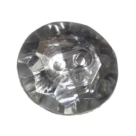 Akril gomb kétlyukú átvarrós 34-es (22 mm -es) strassz hatású  csiszolt műanyag,  (MH) 200 db/csomag