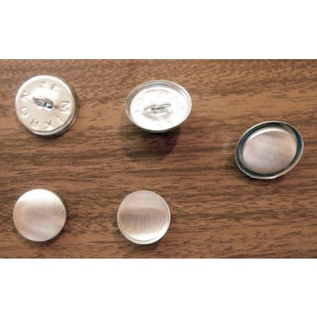 Gombalap 26-os méret fém alappal, kárpitos gomb (16mm)  ( 500 db/doboz) 