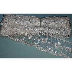   Organzás csipke szél, 60 mm széles hófehér, 700 Ft/méter ( 9 méteres)