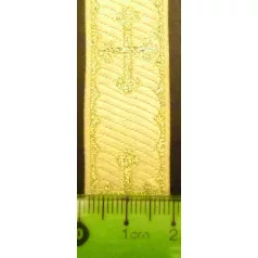 Keresztes szövött szalag arany  30 mm-es (5 métertől)