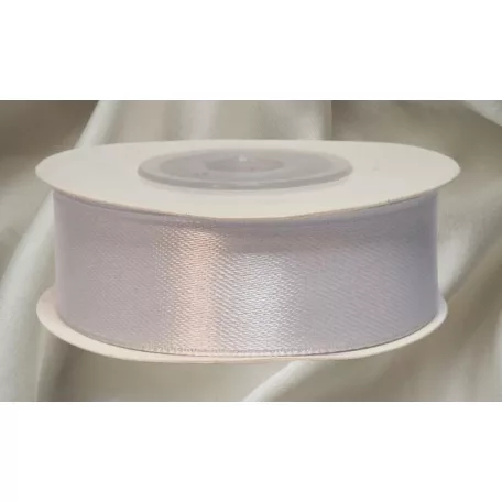 Szatén szalag 20 mm fehér, kétoldalas 10 m/orsó Double Face  Kötöző, díszítő, szegőszalag (CH)