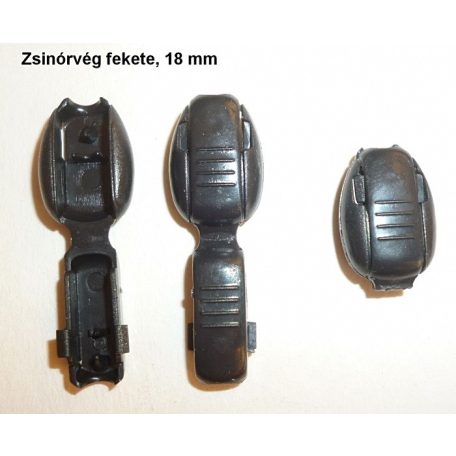 Zsinórvég fekete műanyag, pattintós,  max. 4 mm-es zsinórhoz, 100 db /csomag /szín 