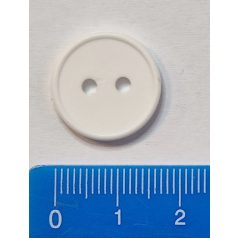   Matt fehér gomb,  peremes, kétlyukú, átvarrós, 17 mm (28-as)  50 db/ csomag
