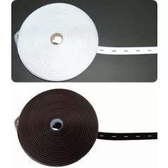 Gomblyukas gumi, 20 mm széles, fekete vagy fehér 
