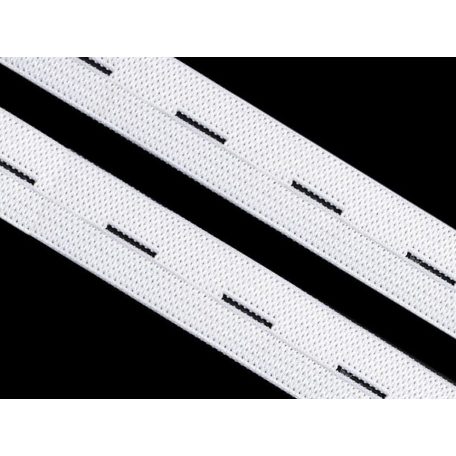 Gomblyukas gumi, 20 mm széles, fekete vagy fehér 