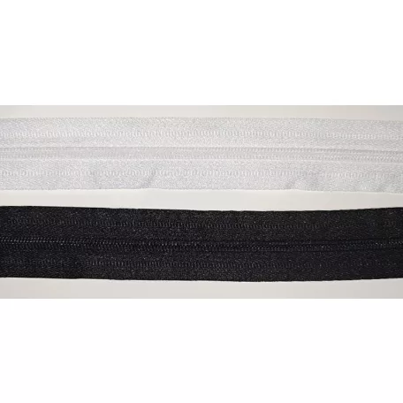 Méteres 3-as (RT0-s) spirál cipzár fehér vagy fekete színben, 200 méteres. ( Nagy kiszerelés)