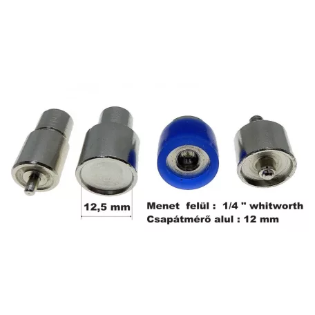 Kesztyűpatent nyomó fej/ aparát, 12,5 mm-es patenthez. 4 részes  szett .