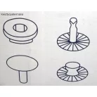 Kesztyűpatent nyomó fej/ aparát, 12,5 mm-es patenthez. 4 részes  szett .