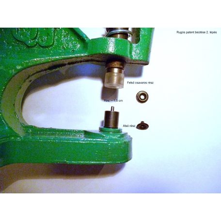Rugós patent nyomó fej / aparát 15 mm-es patenthez. 4 részes szett.