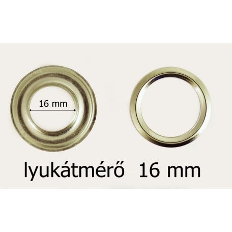 Ringli karika belső 16 mm réz alapú nikkel színű  50 pár/csomag