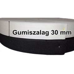   Gumiszalag 30 mm normál gumi fehér vagy fekete színben 3 cm széles (50 méteres/tekercs)  (S)