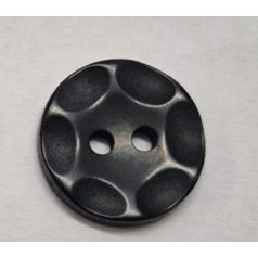   Fekete gomb, kétlyukú, 15 mm (24-es) Design gomb, matt felületű. 50 db/csomag