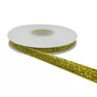 Bársonyszalag csillámos arany 10 mm x 9 méter . 