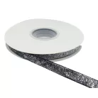 Bársony szalag csillámos ezüst 10 mm x 9 méter . 
