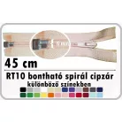 RT10 bontható, 45 cm-es spirál cipzár, több színben