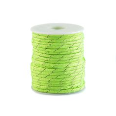   Fényvisszaverős paracord zsinór 4 mm, neon zöld színben. 25 m/orsó. Kapucni zsinór.