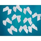 Szatén masni, hófehér, 25x25 mm, anyag szélessége 10 mm. 20 db/csomag 