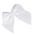 Szatén masni, hófehér, 25x25 mm, anyag szélessége 10 mm. 20 db/csomag 