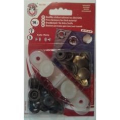   Patent beüthető automata AM antik réz színben, 15 mm, rugós patent. (10 szett) 