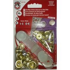   Patent beüthető automata AM arany színű, 15 mm, rugós. 10 darabos