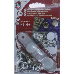   Patent beüthető automata AM fehér, 15 mm, rugós patent. (10 szett)