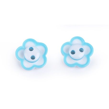 Gyerek gomb kétlyukú, 12,7 mm (20-as) babakék (50db/csomag)