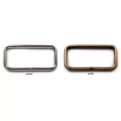   Szíjbújtató fémkellék szögletes 32 mm-es, ezüst vagy antik ( 25 db/cs) 