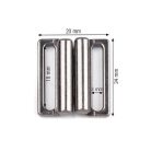 Fürdőruha csat 20 mm, black nikkel. Bújtató méret 20 mm, rozsdamentes.  10 db/csomag. Fürdőruha kellék. 21 x 24 mm