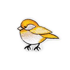   Madárka felvasalható címke, folt, sárga (1),  43 mm x 60  mm 1 db Óvodás jel. 